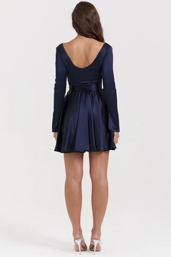 Dominique Navy Plunge Mini Dress Dominique Navy Plunge Mini Dress