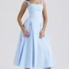 Dorothy Italian Azure Cotton Midi Sundress Dorothy Italian Azure Cotton Midi Sundress