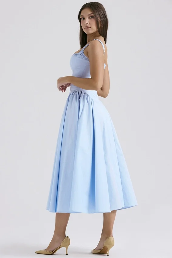 Dorothy Italian Azure Cotton Midi Sundress Dorothy Italian Azure Cotton Midi Sundress