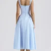 Dorothy Italian Azure Cotton Midi Sundress Dorothy Italian Azure Cotton Midi Sundress