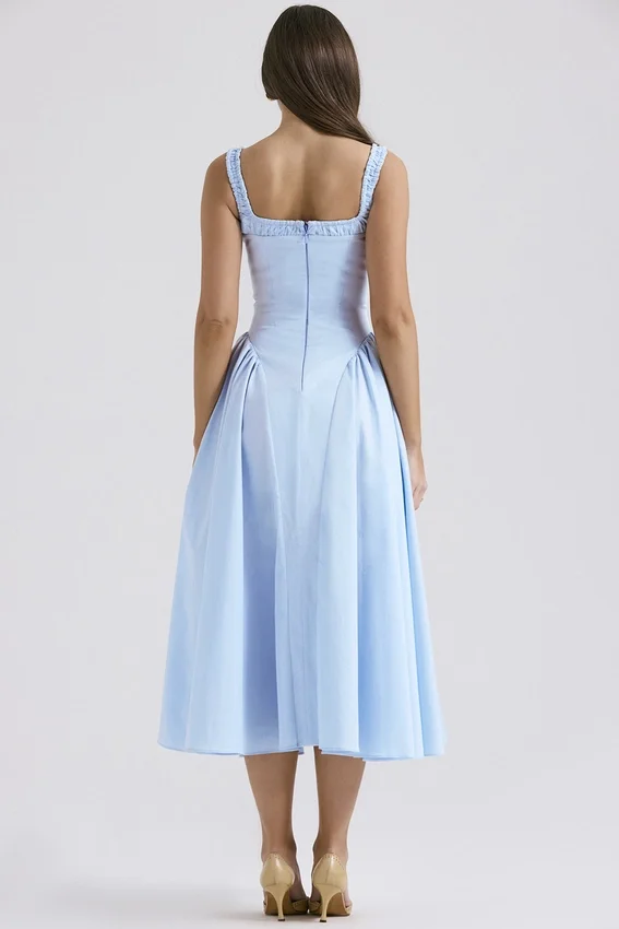 Dorothy Italian Azure Cotton Midi Sundress Dorothy Italian Azure Cotton Midi Sundress