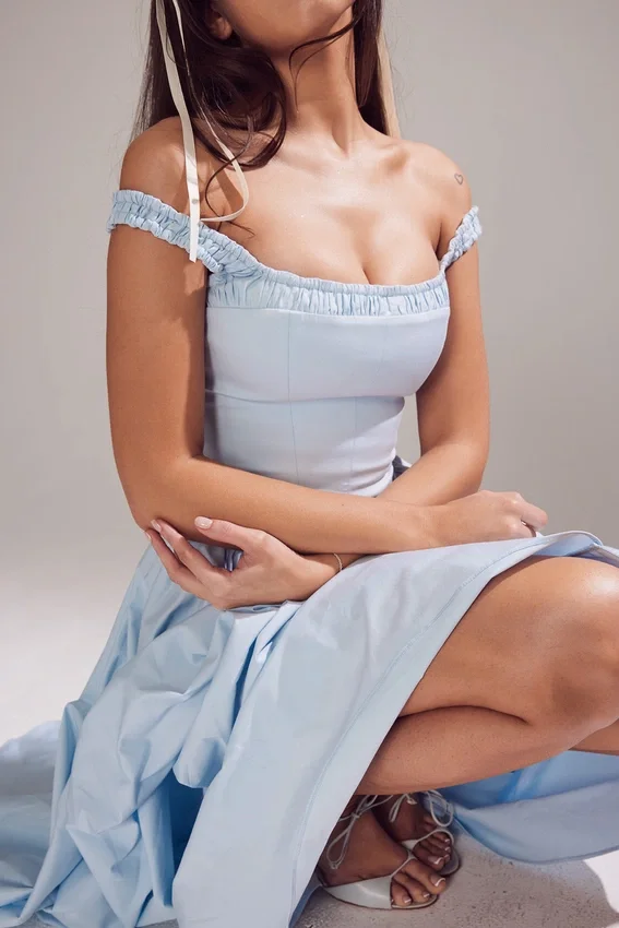 Dorothy Italian Azure Cotton Midi Sundress Dorothy Italian Azure Cotton Midi Sundress