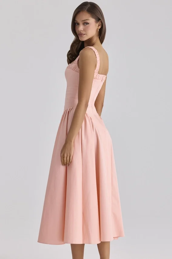 Dorothy Peach Cotton Midi Sundress Dorothy Peach Cotton Midi Sundress