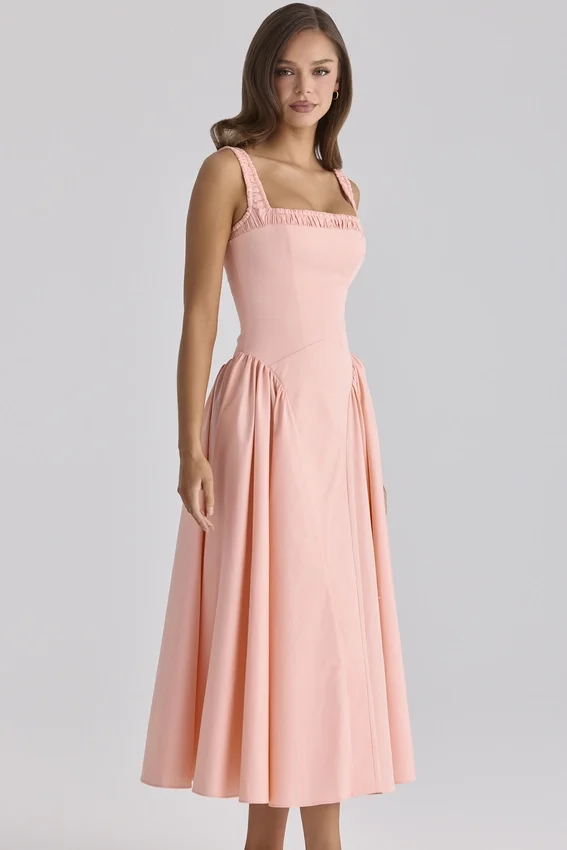 Dorothy Peach Cotton Midi Sundress Dorothy Peach Cotton Midi Sundress