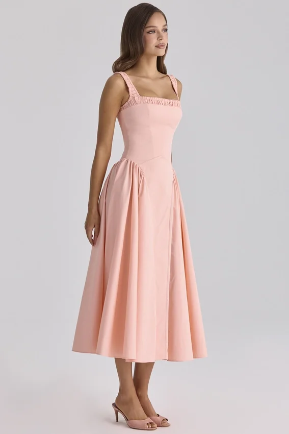 Dorothy Peach Cotton Midi Sundress Dorothy Peach Cotton Midi Sundress