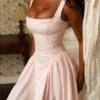 Dorothy Rose Pink Stretch Cotton Midi Sundress Dorothy Rose Pink Stretch Cotton Midi Sundress