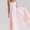 Dorothy Rose Pink Stretch Cotton Midi Sundress Dorothy Rose Pink Stretch Cotton Midi Sundress