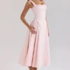 Dorothy Rose Pink Stretch Cotton Midi Sundress Dorothy Rose Pink Stretch Cotton Midi Sundress