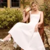 Dorothy White Cotton Midi Sundress