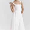 Dorothy White Cotton Midi Sundress