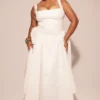 Dorothy White Cotton Midi Sundress