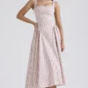 Dorothy White Rosebud Print Cotton Midi Sundress Dorothy White Rosebud Print Cotton Midi Sundress