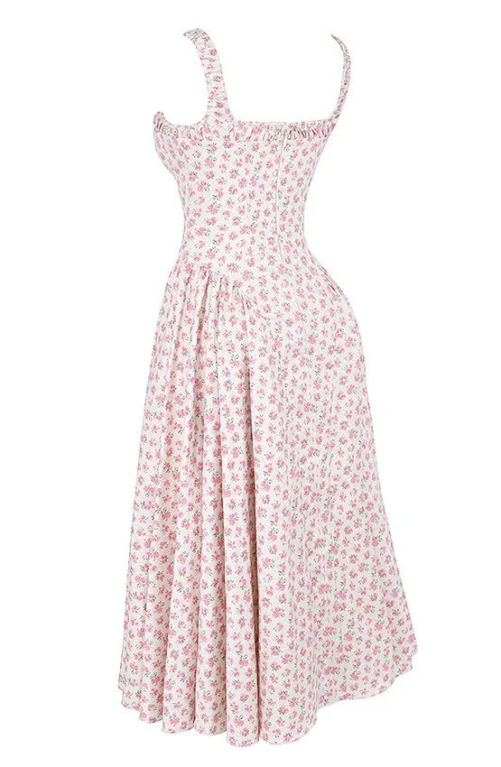 Dorothy White Rosebud Print Cotton Midi Sundress Dorothy White Rosebud Print Cotton Midi Sundress