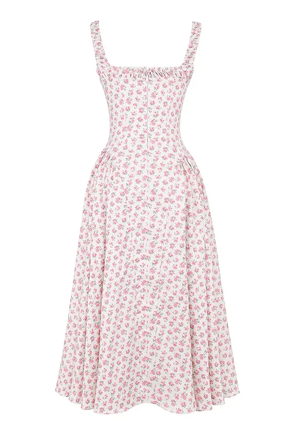 Dorothy White Rosebud Print Cotton Midi Sundress Dorothy White Rosebud Print Cotton Midi Sundress