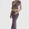 Dyana Dark Mauve Bias Cut Maxi Skirt Dyana Dark Mauve Bias Cut Maxi Skirt