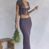 Dyana Dark Mauve Bias Cut Maxi Skirt Dyana Dark Mauve Bias Cut Maxi Skirt