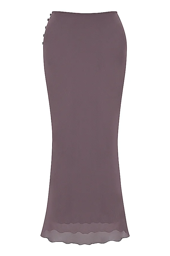 Dyana Dark Mauve Bias Cut Maxi Skirt Dyana Dark Mauve Bias Cut Maxi Skirt
