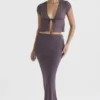 Dyana Dark Mauve Bias Cut Maxi Skirt Dyana Dark Mauve Bias Cut Maxi Skirt