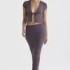 Dyana Dark Mauve Bias Cut Maxi Skirt Dyana Dark Mauve Bias Cut Maxi Skirt