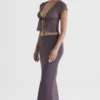 Dyana Dark Mauve Bias Cut Maxi Skirt Dyana Dark Mauve Bias Cut Maxi Skirt