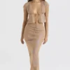 Dyana Shimmer Cafe Au Lait Bias Cut Maxi Skirt Dyana Shimmer Cafe Au Lait Bias Cut Maxi Skirt