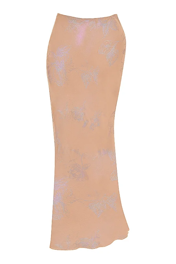 Dyana Shimmer Cafe Au Lait Bias Cut Maxi Skirt Dyana Shimmer Cafe Au Lait Bias Cut Maxi Skirt