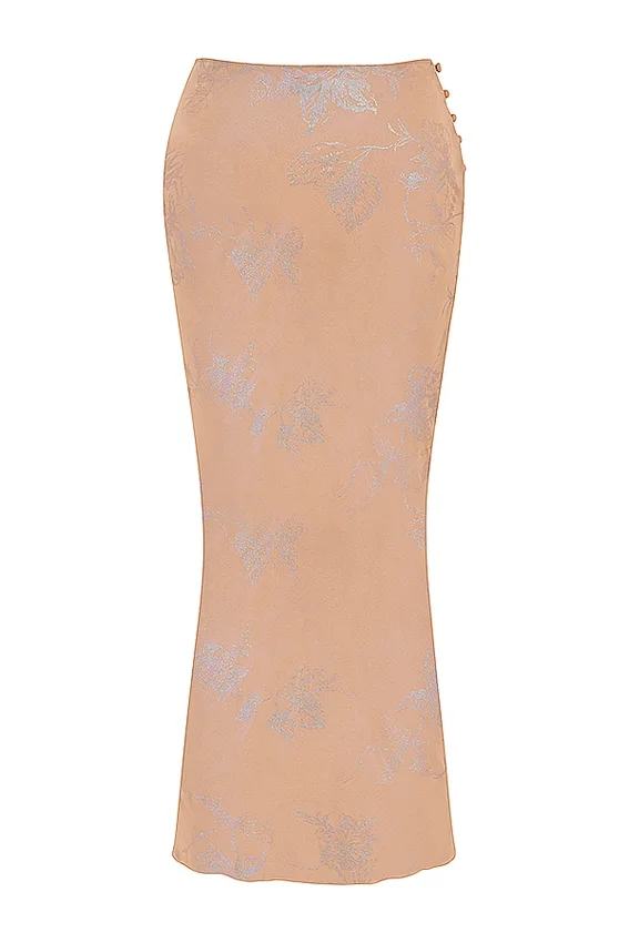 Dyana Shimmer Cafe Au Lait Bias Cut Maxi Skirt Dyana Shimmer Cafe Au Lait Bias Cut Maxi Skirt