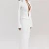 Eden White Cotton Twill Maxi Skirt