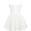 Elara White Broderie Anglais Mini Dress Elara White Broderie Anglais Mini Dress