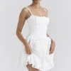 Elara White Broderie Anglais Mini Dress Elara White Broderie Anglais Mini Dress