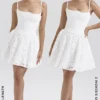 Elara White Broderie Anglais Mini Dress Elara White Broderie Anglais Mini Dress