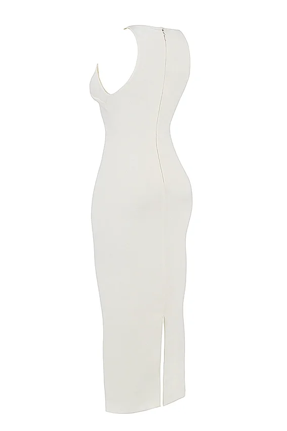 Eleanora Ivory Plunge Maxi Dress Eleanora Ivory Plunge Maxi Dress
