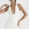 Eleanora Ivory Plunge Maxi Dress Eleanora Ivory Plunge Maxi Dress