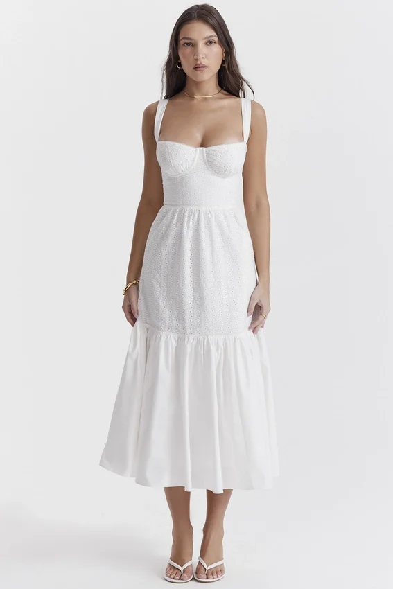 Elia White Broderie Anglaise Midi Sundress Elia White Broderie Anglaise Midi Sundress