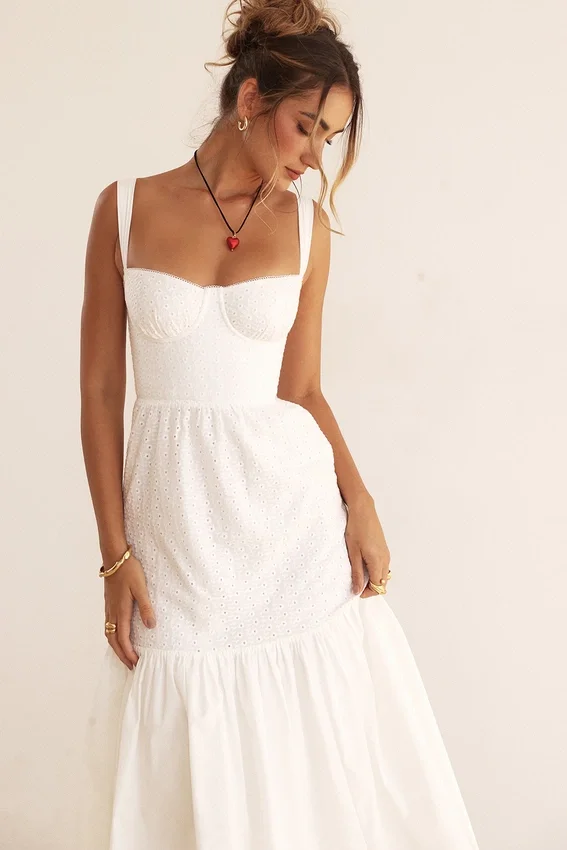 Elia White Broderie Anglaise Midi Sundress Elia White Broderie Anglaise Midi Sundress