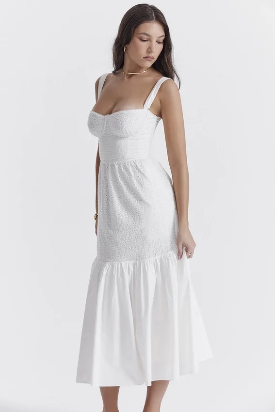 Elia White Broderie Anglaise Midi Sundress Elia White Broderie Anglaise Midi Sundress
