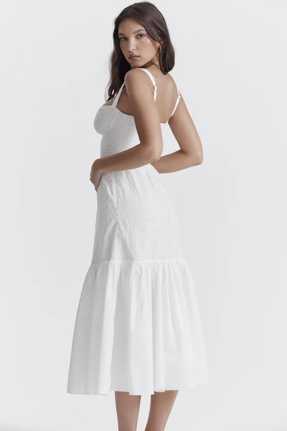 Elia White Broderie Anglaise Midi Sundress Elia White Broderie Anglaise Midi Sundress