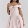 Elida Ballerina Pink Off Shoulder Mini Dress Elida Ballerina Pink Off Shoulder Mini Dress
