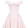 Elida Ballerina Pink Off Shoulder Mini Dress Elida Ballerina Pink Off Shoulder Mini Dress
