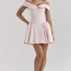 Elida Ballerina Pink Off Shoulder Mini Dress Elida Ballerina Pink Off Shoulder Mini Dress