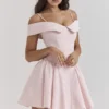 Elida Ballerina Pink Off Shoulder Mini Dress Elida Ballerina Pink Off Shoulder Mini Dress