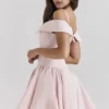 Elida Ballerina Pink Off Shoulder Mini Dress Elida Ballerina Pink Off Shoulder Mini Dress