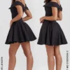 Elida Black Off Shoulder Mini Dress Elida Black Off Shoulder Mini Dress
