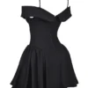 Elida Black Off Shoulder Mini Dress Elida Black Off Shoulder Mini Dress
