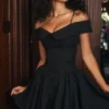 Elida Black Off Shoulder Mini Dress Elida Black Off Shoulder Mini Dress