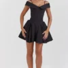 Elida Black Off Shoulder Mini Dress Elida Black Off Shoulder Mini Dress