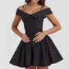 Elida Black Off Shoulder Mini Dress Elida Black Off Shoulder Mini Dress