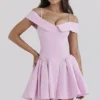 Elida Cotton Candy Twill Off Shoulder Mini Dress Elida Cotton Candy Twill Off Shoulder Mini Dress