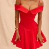 Elida Scarlet Off Shoulder Mini Dress Elida Scarlet Off Shoulder Mini Dress
