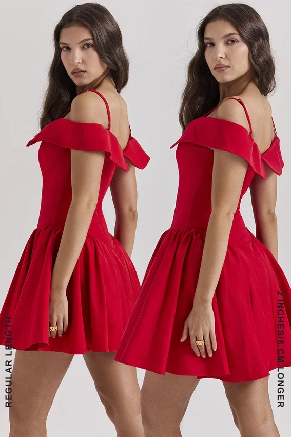 Elida Scarlet Off Shoulder Mini Dress Elida Scarlet Off Shoulder Mini Dress